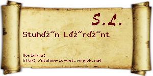 Stuhán Lóránt névjegykártya