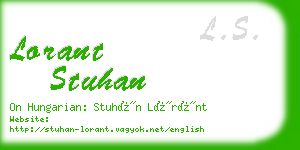 lorant stuhan business card